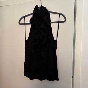 Ralph Lauren Black Ruffled Blouse